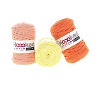 Hoooked RibbonXL Sparset aus 3 Rollen je 120 Meter Riesen-Textilgarn aus recycelter Kleidung (Fruity Lemonade)