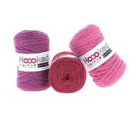 Hoooked RibbonXL Sparset aus 3 Rollen je 120 Meter Riesen-Textilgarn aus recycelter Kleidung in Plum Lipstick