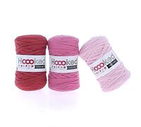 Hoooked RibbonXL Sparset aus 3 Rollen je 120 Meter Riesen-Textilgarn aus recycelter Kleidung (Petal Blush)