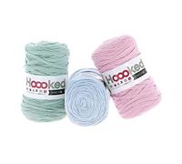Hoooked RibbonXL Sparset aus 3 Rollen je 120 Meter Riesen-Textilgarn aus recycelter Kleidung (Powder Pastell)