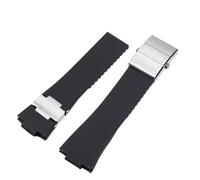 hoosouk Für Athens Observation Navigation 1183 Herren Damen Wasserdichtes Gummi-Uhrenarmband(Black-silver)