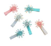 HOOTNEE 6 Stück Pack Haarspangen für Mädchen mit Schleifenmotiv Kleine Haarclips aus Robustem Material Bunter Farbmix Dekoratives Haar Accessoire für Partys und Alltag Zufällige Farbe