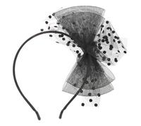 HOOTNEE 80er Haarband Retro Netzspitze Stirnband mit Großer Schleife und Schleier Damen Haarreif Schwarz Modischer Haarverschluss Party Accessoire aus Strapazierfähigem Material Fein