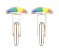 HOOTNEE Regenbogen Manschettenknöpfe 1 Paar Metallknöpfe Abnehmbare Kleidungsknöpfe für Herren Anzug Hemd Accessoires Lgbt Stolz Design
