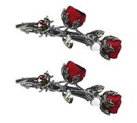 HOOTNEE Rosen Haarspangen mit Strass 2 Stück Pack Haarschmuck aus Robustem Material für Damen Hochzeit und Alltag