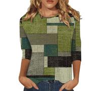 HOOUDO Angebot des Tages Blitzangebot Shirts Damen Sommer Baumwolle Shirt Wasserfallausschnitt Schönes Grünes Oberteil Damen Pullunder Modern Tunika Baumwolle Damen Meine Bestellungen Anzeigen 24