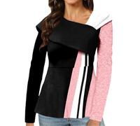 HOOUDO Angebot des Tages Sale Basic Shirt Gestreift Olivgruen Hemd Damen Bluse Elegant Und Festlich Tshirt Damen Set Locker Baumwoll Pullover Damen Kleidung Damen Winter Meine Bestellung Sale