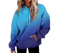 HOOUDO Angebote des Tages Heute Langärmliges Sweatshirt für Damen mit Taschen mit Buchstaben-Farbverlauf und Kapuzenpullover Damen Bluse Glitzer Elegant Sweatjacke Damen Anker Mein Bestellung Sale