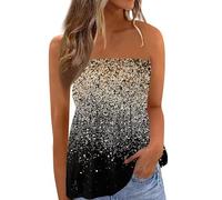HOOUDO Angebote Des Tages Heute Tanktop Damen Baumwolle Sommer Sexy Blumen Camisole Top Bunte Tank Tops Shirt Ohne Aermel Unterhemd Schwarz Spaghetti Weiß Teenager Mädchen Mit Bh Pullover