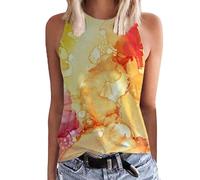 HOOUDO Angebote Des Tages Heute Tanktop Stickerei Kurze Weste Damen Ärmellos Top Rüschen Shirt Mit Schleife Indianer Oberteil Elegant Outfit Shirts Gummizug Am Saum Sport Unterhemd 80Er Jahre