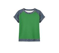 HOOUDO Damen Basic V-Ausschnitt T-Shirt Mit Kurzen Und Lässiges Damen-T-Shirt In Unifarbe Rundhalsausschnitt Ärmeln, Ziernähten (Green, XXL) Halben Rollkragen Fledermaus Ärmel Bluse Off Shoulder