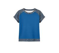 HOOUDO Damen Basic V-Ausschnitt T-Shirt Mit Kurzen Und Lässiges Damen-T-Shirt In Unifarbe Rundhalsausschnitt Ärmeln, Ziernähten (Sky Blue, L) Bluse Weiß Kurzarm Große Größen Festival Outfit