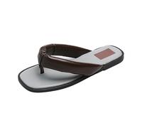 HOOUDO Damen Flip Flops Bequem Sommer Dicker Strand Casual Sandalen (Blue, 39) Schlappen Badelatschen Weiß Zehentrenner Silber Leopard Schuhe Beige Badeschlappen 41 Rot Keilabsatz Badeschuhe