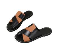HOOUDO Damen Flip Flops Bequem Sommer Hausschuhe Farblich Passende Sommerzehe Eine Linie Außenhandel Fischmaul Casual (Brown, 37) Zehentrenner Weisse Slide Sandalen Badelatschen 44 Ergonomische