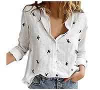 HOOUDO Damen Langarm Oberteil Aufdruck Blusen Toben Frauen lässige Frauen Hemden Top Damen Party