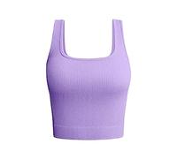 HOOUDO Damen Lila Locker Passform Crop Top Rot Sale V-Ausschnitt Backless Shirt Herbst-Winter 17 L