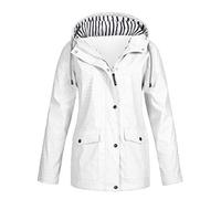 HOOUDO Damen Regenjacke Mit Kapuze Wasserdicht Windbreaker Wetterfest Übergangsjacke Regenmantel Langärmelige Herbst- und Winterjacke Sportbergsteigen Wandern