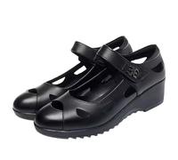 HOOUDO Damen Sandalen Abendschuhe Mit T-Riemen Und Klobigem Absatz (Black, 36) Damenschuhe Keilsandaletten Ortho Sun Barfuss Arbeitsschuhe On Schuhe Wasserschuh 43 Summer Shoes For Women Leder