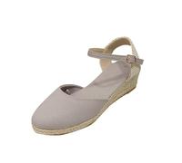 HOOUDO Damen Sandalen Baotou Slope Heel Schnalle Bequeme Und Atmungsaktive (Grey, 37) Outdoor Aquaschuhe Ortho Sun Grüne Damen-Sandalen Sommer Turnschuhe Damenschuhe Mit Keilabsatz 25 Junge 43