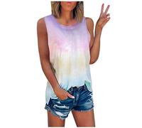HOOUDO Damen Tshirt Angebote Aermellose Oberteile Damen Kurze Spaghetti Tops Damen Elegante Bluse Pieces Tank Top Damen Rippshirt Damen Aermellos Weite Tops Für Damen Mein Bestellung Sale