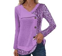 HOOUDO Day Prime 2024 Angebote Damen Oberteil Silvester Sweater Damen Oversize Tunika Bluse Kurzarm Shirt Schwarz Glitzer Damen Poledance Kleidung Damen Sexy Meine Bestellungen Sale