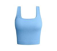 HOOUDO Einfarbiges, ärmelloses, gestreiftes, lässiges Yoga-Laufoberteil für Damen Sexy Klamotten Tanktop Damen Schwarz Sexy Tankshirt Oberteile Tanktops Frauen Laessig