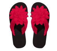 HOOUDO Flip Flops Für Damen Bequeme Strand Hausschuhe Outdoor Flache Freizeit (Red, 37) Zehentrenner Pink Pantoletten Mit Absatz Schuhe Sommer Sandalen Kork Mama Flach Beige Sandaletten Leopard