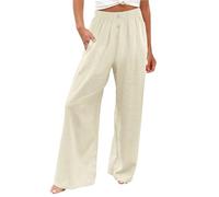 HOOUDO Jeggings Blickdicht Schwarz Damen-Hosen mit hoher Taille und Pailletten, locker drapiert, weites Bein, modische Freizeithose Damen Freizeithose