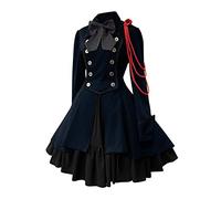 HOOUDO Mittelalterlicher Rock Lang Damen Damenkleid Retro-Stil, einfarbig, Trompetenärmel, langes Prinzessinnenkleid Vintage Gothic-Kleider Für Frauen in Übergröße
