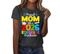 HOOUDO Oberteile Damen Elegant Kurzarm Blusen Sexy Abschlusszeit, Kurzarmshirt Mit Print (Dark Gray, XXL) Langarm Tshirt Baumwolle Schwarz Carmen Oberteil Business Shirt Festlich Tops, T-Shirts