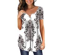 HOOUDO Outlet Angebote Sale Damen Kurzarm Shirt Damen Weiss Oberteil Leinen Damen Pinke Kleidung Damen Weiße Bluse Damen 3/4 Arm Premier Weiß Für Service T- Shirt Von Identic Meine Bestellungen Sale