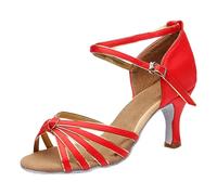 HOOUDO Pumps Sandalen Damen Elegant Erwachsene Leistung National Standard Cha High Heeled Soft Bottom Tanzschuhe Mittelhohe (Hot Pink, 40) Slingpumps Rote Glitzer Schuhe Atmungsaktive 42 Breite