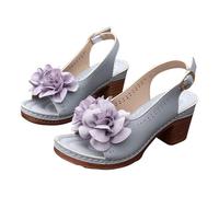 HOOUDO Pumps Sandalen Damen Elegant Römische Mit Seitlicher Hohlschnalle Und Flacher Sohle Für - Sommersandalen, Modische Damensandalen (Grey, 43) Lackschuhe Brautschuhe Bequem Tanzschuhe Gold