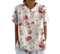 HOOUDO Sale Angebote Blitzangebote Damen Leinen Art Floral Rundhals Lose Pullover Top Freizeithemd T-Shirt Baseball Shirt Muselinbluse Damen Transparentes Oberteil Somme Meine Bestellungen Anzeigen