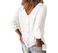 HOOUDO Sale Angebote Blitzangebote Damen-Oberteile, Fledermausärmel, Ärmel, Knopfleiste, lockere Hemdoberteile für jeden Tag Rockige Kleidung Damen Longshirt Damen Button-Down Mein Bestellung Sale