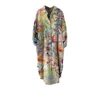 HOOUDO Sale Angebote Blitzangebote Lässiges Hemdkleid für Damen im Vintage-Stil mit Blumendruck und Langen Ärmeln und Seitentaschen Kleid Hochzeit Maxi Kleider Für Damen So Sale Angebote Bestellung