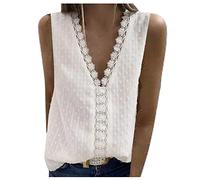 HOOUDO Sale Angebote Blitzangebote T-Shirt Damen Oversize Weste Lang Schwarz Tank Top Locker Fallend Blusen Aermellos Sommer Shirts Für Lässig Langes Unterhemd Kurze Oberteile Bauchfrei Festliche