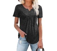 HOOUDO Sale Angebote Damen-Tunika-Oberteile in Übergröße, kurzärmelig, lässige Blumenhemden, M bis 5XL Tunika Blusen Lila Tunika Damen Grosse Groessen Basic Damen Shirt Meine Bestellungen Anzeigen