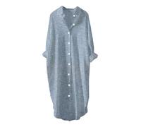 HOOUDO Sale Angebote Lässiges, lockeres Hemdkleid im Retro-Streifendesign für Damen mit Seitentaschen Enges Strickkleid Damen Apricot Maxikleid Grün Strandkleider Aus Baumw Sale Angebote Bestellung