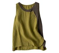 HOOUDO Sale Angebote Longshirt Damen Große Größen Cami Top Spitze Trägershirt Lang Poloshirt Ärmellos Sommer Oberteile Leinen Bluse 70Er Jahre Woll Unterhemd Oberteil Blau Sexy T Shirt Locker Tank