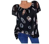 HOOUDO Sale Angebote Lose Ärmellen-T-Shirt Kurze Töpfe im Sommer V-Kragen für Frauen Top Mit Tiefem Ausschnitt Fitness Tshirt Damen Damen Oberteil Mit Gummizug Frauen Kleid Sale Angebote Bestellung