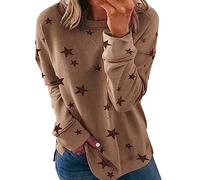 HOOUDO Sale Angebote Sale Angebote 2023 Und Winter Europäischen Und Amerikanischen Lose Große Größe Lange Ärmeln T-Shirt Stern Druck Pullover Pullover Damen 54 Regenboge Meine Bestellungen Anzeigen