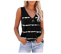 HOOUDO Sale Angebote Tank Top Damen Weste Mit Totenkopf Ärmellose Poloshirt Ärmelloses Kragen Weißes Oberteil T Shirt Rot V Ausschnitt Ärmellos Gym Oversized Ausgefallen Crop Elegant Sommertop Leicht