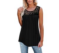 HOOUDO Sale Angebote Tanktop Damen Ärmellose Damen-Tank-Tops Für Den Sommer Only - Tops T-Shirts Aermelloses Shirt Grosse Groessen Damenoberteile Modern Traegerloses Top Gruen Pailletten Bluse