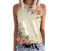 HOOUDO Sale Angebote Top Damen Elegant Gestricktes Tanktop Für Ärmelloses Tshirt Ohne Arm Sommer Tops Weiss Weiße Blusen Günstig Festival Outfit Unterhemd Baumwolle Shirt Mit Flügelärmel Party Sexy