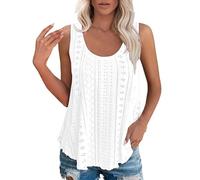 HOOUDO Sale Angebote Top Damen Elegant Lockeres Tanktop Für Only Lang Basic Longshirt Ohne Arm Naketano Tshirt Unterhemd Luftige Tops Sommer Rotes Ringelshirt Rot Weiß Gestreiftes Glitzer Oberteil