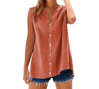 HOOUDO Sale Angebote Top Locker Neckholder Tank Damen Ärmelloses Oberteil Mit Kragen Blusentop Sommer Ärmellos Tshirt Weiss Aufdruck Luftige Tops T Shirt 80Er Jahre Rot Weiß Gestreift Bunte Shirts