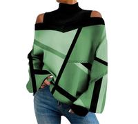 HOOUDO Same Day Angebote Sale Hochgeschlossenes, trägerloses, langärmliges T-Shirt-Oberteil für Damen mit Blumenmuster Damen Pullover Kurz Und Weit Festliche Outfit Damen T Sale Angebote Bestellung