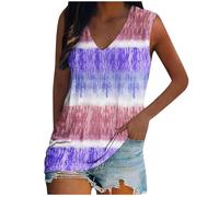 HOOUDO Same Day Angebote Sale Shirt Damen Elegant Tanktops Für Mit Spitze Ärmelloses Chiffonhemd Rüschen Oberteil Schwarz Top Weiß Spaghettiträger Sommer Rot Silber Tshirt Metallic Gestreifte Shirts