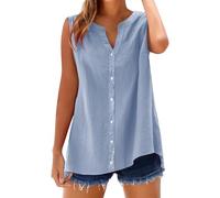HOOUDO Same Day Angebote Sale Sommerbluse Damen Satin Tank Top Ärmelloses Chiffon-Oberteil Rüschen Schwarze Bluse Ohne Arm Spaghetti Schwarz Schulterfreie Weiß T-Shirt V Ausschnitt Frühling Oberteil